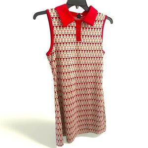 Shien Collared Mini Dress Heart Flowers Red Retro y2k NWT